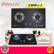 Firenzzi Glass Hob FGH-2013 Built in 2 Twist Burners Top Tempered Glass Gas Stove