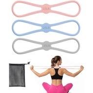 3 PCS Figure 8 Resistance Bands for Women, 15 Lbs & 25 Lbs & 35 Lbs Keep Resistance Band for Arm wit