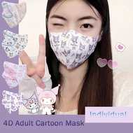 Fashion face mask solid style Adult Kuromi Mask Cartoon Multicolor 5D Duckbill KN9* Mask Individual 