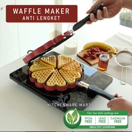 Cetakan waffle hati bahan teflon NUPON - waffle maker -ANTI LENGKET