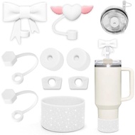 Stanley Cup Accessory Set Includes 6 Silicone Spill-Proof, 1 Bow Straw Cover and 1 Love Wing Stanley