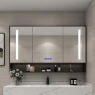 S-6💝Bathroom Bathroom Mirror Cabinet Wall-Mounted with Light Defogging Bathroom Smart Mirror Combination Separate Storag