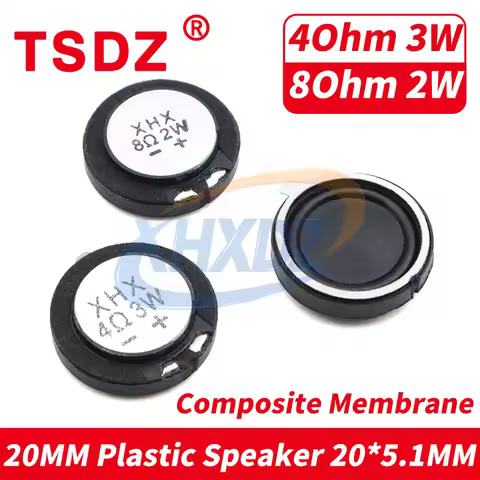 2PCS 20MM Plastic Composite Membrane 8Ohm 2W Speaker 20 MM 4 Ohm 3 Watt Speaker 2CM Ultra-thin Horn 