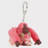 KIPLING 熱帶風猴子吊飾鑰匙圈-粉色草裙猴