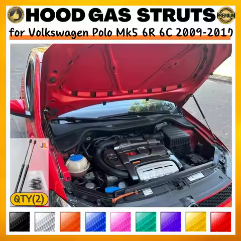Qty(2) Hood Struts for Volkswagen Polo Mk5 6R 6C 2009-2017 Front Bonnet Modify Gas Springs Shock Abs