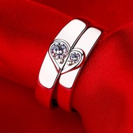 Free Shipping Finger Ring 正品PT950铂金戒指一对莫桑石钻戒求婚情侣对戒男女情人节礼物 Cincin