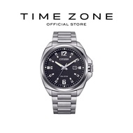 Time Zone | Citizen Eco-Drive Black Dial Endicott Watch | Solar Powered | Stainless Steel Strap | Me