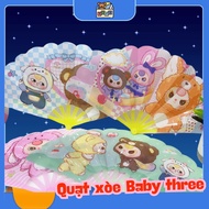 2 New Baby Three cartoon fans funny cute simple folding fans for children cool summer folding fans