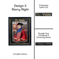 Jcraftman 11R Starry Night Photo Frame - FREE Laser Logo & Name - Graduation | Convocation | Family 