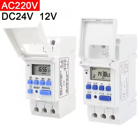 THC15A Electronic Time Controller Timer DC 12V 24V AC 220V Digital LCD Power Timer Programmable Time