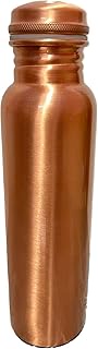 AWF Pure Copper Water Bottle for Drinking Water 32 Oz with Lid - Hand Crafted - Ayurveda Copper Water Bottle - Leak Proof - Smooth Finish