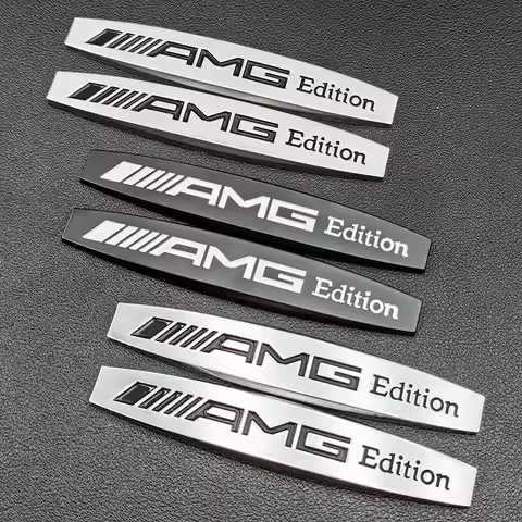 2pcs 3d Metal Logo AMG Edition Emblem Sticker Car Fender Badge for Mercedes A B C E S ML GL W176 W17