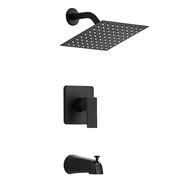 Cross-border concealed shower set, black in-wall shower, American-style four-way hidden hot and cold