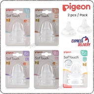PIGEON SOFTOUCH NIPPLE 2PC ( S, M, L, LL, LLL)