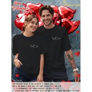 1 pasangan baju padanan cetakan pasangan, hadiah ulang tahun, baju t-shirt padanan suami dan isteri