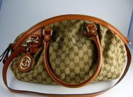 [吉宏精品交流中心]GUCCI 古馳 223974 緹花布 咖啡色 橘色 SUKEY 手提包 斜背包(兩用)(2)