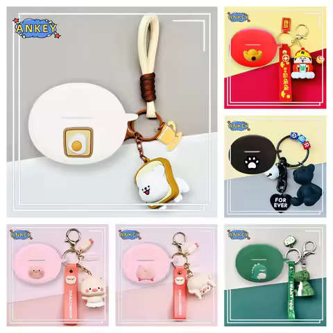 Case for OPPO Enco X3s Protective silicone Cute pig pendant Cartoon Covers OPPO Enco Free 4 Bluetoot