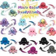 Anak Patung Octopus Boleh Dibalikkan, Mainan Plushie Octopus, Plushie Bipolar, Hadiah Boneka Kapas u