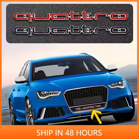 3D ABS Quattro Badge Car Front Grille Emblem Auto Head Hood Decoration Accessories for Audi S A3 A4 