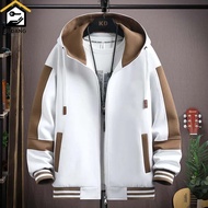 MEN'S OVERSIZED HOODIE SWEATER WHITE COMBINATION MOCA BASIC HOODIE JUMBO S-6XL