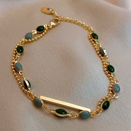 French Retro Double Layer Bracelet Female Style Stacked Bracelet New Chinese Style Antique Bracelet 