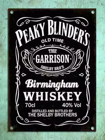 Metal Plaques Vintage Style Peaky Blinders Whiskey Tin Wall Shed Bar Signs 8x12 Inch