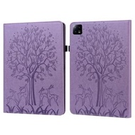 全城熱賣 - 適用於小米 Pad 6 / Pad 6 Pro 樹下鹿壓花平板皮套（紫色）