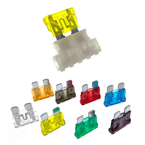 5PCS Auto Standard Middle Fuse Holder + Car Boat Truck ATC ATO Blade Fuse 1A 2A 3A 4A 5A 7.5A 10A 15