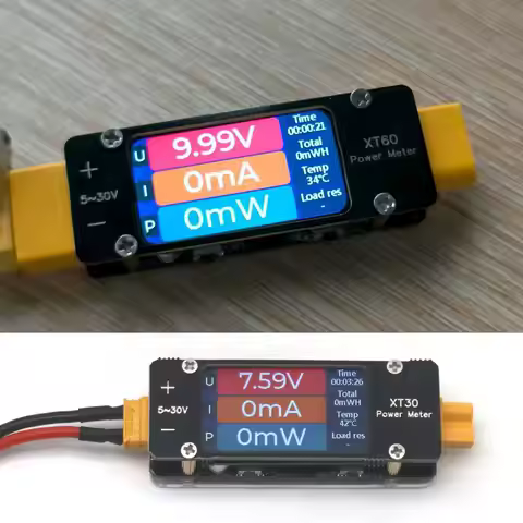 64A DC Voltage Current Power METER XT30 XT60 Ammeter Temperature W Alarm BMS RC aircraft Drone Batte