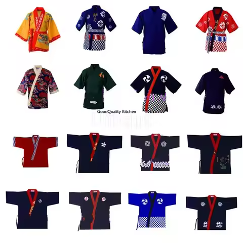 Japan Sushi Restaurant shop chef clothes Noodle Shop Bar Half Sleeve Waiter Clothes Uniform Sushi Ch