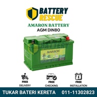 [Installation Available] DIN80 | DIN80L | LN4 | AMARON JADE AGM Car Battery Bateri Kereta MERZ BMW A