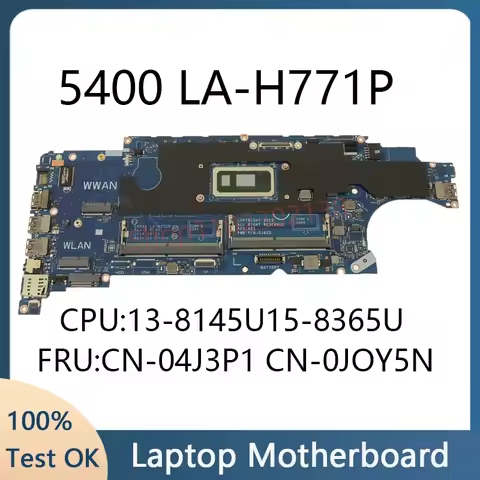 EDB46 LA-H771P For Dell Latitude 5400 Laptop FRU:CN-0J0Y5N CN-04J3P1 With I3-8145U I5-8365U CPU Test