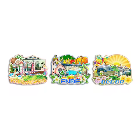 Bogor Palembang Ende Indonesia Fridge Magnet Travel Souvenir Gift Handmade Decorative Refrigerator S
