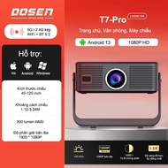 Dosen Pro Projector T7 Pro mini Android 13 Full HD 1080P WiFi 2,4/5G Bluetooth Connect phone laptop 
