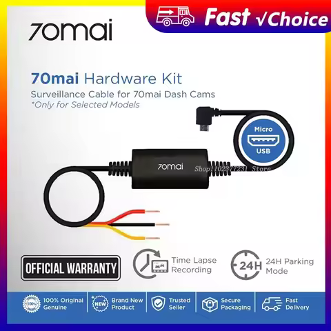 NEW 70Mai Parking Surveillance Cable for 70mai 4K A800S WIDE PRO Plus A500 A500S Hardwire Kit for 24