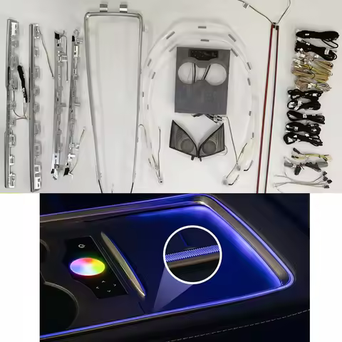 Dynamic Laser Ambient Light Center Pillar Horn Cover For Tesla Model 3 model 3/Y 2021-2023 Inter Lam