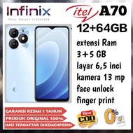 infinix itel vision A70 ram 12 + 64  GB triple Real camera, layar 6,6 inci GARANSI RESMI (imei terda