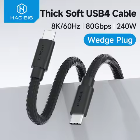 Hagibis USB C to USB C Cable Thick Soft USB4 80Gbps Date 240W Fast Charging 8K Video Cord for Thunde