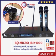 Micro Không Dây Karaoke Cao Cấp JB K1000 Chống Hú - Mic Hát Karaoke Gia Đình Bắt Âm Tốt Sóng Ổn Định