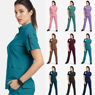 [Shirt+Pant] Baju Medical Scrub Suit Plus Size For Women Scrub Medical Muslimah Nurse Uniform Suits