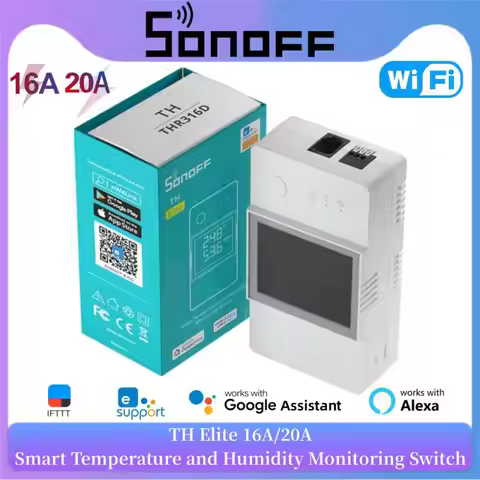 SONOFF TH Elite 16/20A WiFi Smart Temperature and Humidity Monitoring Switch eWeLink Remote Control 