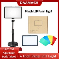 [24H Ship] 6‘’ LED Fill Light Video Lighting Studio with Filters Desktop Tripod Photography Light Di