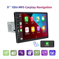 9'' Apple carplay android auto single 1DIN Car Radio Stereo BT MP5 Player/Camera