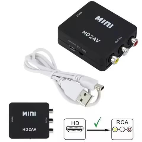 HDMI-compatible To AV Converter Yellow White Red AV Box For Camera VHS Game Console Plug And Play Po