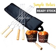 Panettone Double Hanging Skewers / Stainless Steel U-Shaped BBQ Forks / Panettone Pin / Barbeque For