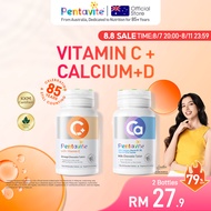 【Amelia's Pick】Pentavite Vitamin 2 Bottles Set (Vitamin C + Calcium + D Plus) Chewable 60pcs - Lolli