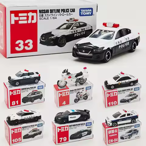 Takara Tomy Tomica Nissan Gt R Police Car 1/64 Scale Diecast Alloy Model Collectible Desktop Ornamen