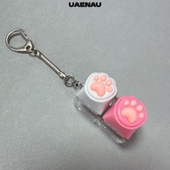 UAENAU Keyboard Keychain, Keycap Keys Button Cat Claw Keychain, Portable Pass The Time Relief Stress