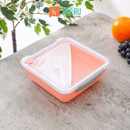 B a R U Ataru 1.2 Ltr Food Container Spork Clip Gm - Coral Lunch Box Food Grade Food Box With Clip