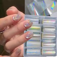 10 Rolls Aurora Nail Foil Laser Nail Stickers Glass Paper Nail Stickers Colorful Nail Art Stickers H